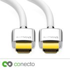 conecto thinwire Premium High Speed HDMI Kabel mit Ethernet (UHD, 4K 2160p, 3D, Full HD, 1080p, HEAC, ARC) weiß 1,00m