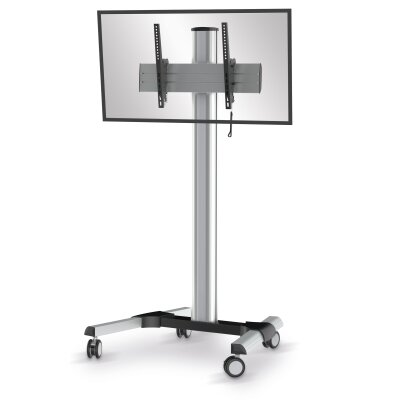 conecto TV Standfuß / Rollwagen SA-CC50164 für LCD/LED/Plasma Bildschirme von 37 bis 70 Zoll, neigbar, max. Tragkraft 80kg, VESA 600x400mm, Aluminium, silber/schwarz
