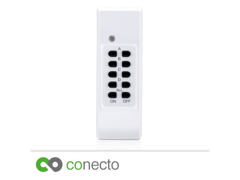 conecto Funkfernbedienung für Außen-Funksteckdosen (Outdoor, IP44), 4-Kanal, weiß
