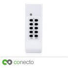 conecto Funksteckdosen Komplett Set Starterkit für Außenbereich IP44 (4-Kanal, 1x Outdoor Funksteckdose, 1x Fernbedienung) weiß