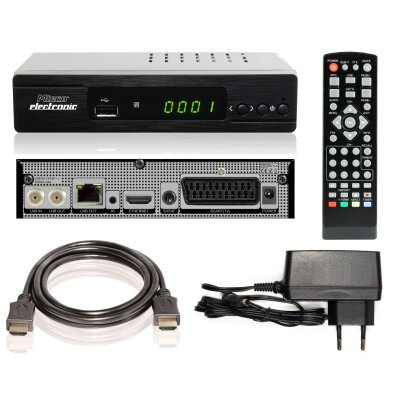Micro M310/12V PLUS HDTV DVB-S2 digitaler DVB-S2 HDTV 12V Camping Satelliten-Receiver (SCART, HDMI, USB) inkl. HDMI Kabel, schwarz