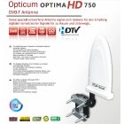 Opticum OPTIMA HD 750 digitale DVB-T Außenantenne mit Verstärker (30dB, DVB - T2 geeignet)