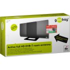 goobay Aktive Full HD DVB-T2 Zimmerantenne, inkl. LTE/4G Filter (42/38 dB Verstärkung)