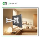 conecto LCD LED TV Fernseher Monitor Wandhalterung neigbar, schwenkbar und ausziehbar für 17-42 Zoll, weiß