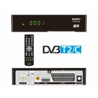 Edision Progressiv Hybrid lite LED DVB-T/C Kabel/Terrestrischer Receiver für digitales Kabel-und Terrestrisches Fernsehen (Full HD, HDMI, SCART, S/PDIF, USB, Wifi, Internet, Display) inkl. HDMI-Kabel schwarz