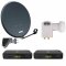 Opticum Digitale 2 Teilnehmer Satelliten-Komplettanlage (HD AX 150 HDTV-Receiver, Twin-LNB, QA 60 cm Antenne, Stahl) anthrazit