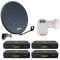 Opticum Digitale 4 Teilnehmer Satelliten-Komplettanlage (HD AX 150 HDTV-Receiver, Quad-LNB, QA 60 cm Antenne, Stahl) anthrazit