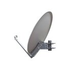Opticum Digitale 1 Teilnehmer Satelliten-Komplettanlage (HD AX 150 HDTV-Receiver,Single-LNB, QA 60 cm Antenne, Alu) lichtgrau