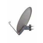 Opticum Digitale 2 Teilnehmer Satelliten-Komplettanlage (HD AX 150 HDTV-Receiver,Twin-LNB, QA 60 cm Antenne, Alu) lichtgrau