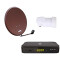 Opticum Digitale 1 Teilnehmer Satelliten-Komplettanlage (HD AX 150 HDTV-Receiver,Single-LNB, QA 60 cm Antenne, Alu) ziegelrot