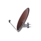 Opticum Digitale 2 Teilnehmer Satelliten-Komplettanlage (HD AX 150 HDTV-Receiver,Twin-LNB, QA 60 cm Antenne, Alu) ziegelrot