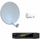 Opticum Digitale 1 Teilnehmer Satelliten-Komplettanlage HD AX 300 HDTV-Receiver (Single-LNB, X60 cm Antenne) lichtgrau (TÜV zertifiziert)