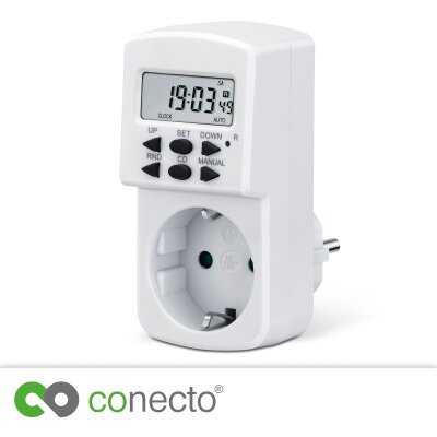 conecto Digitale Zeitschaltuhr, IP20, 1800 Watt, weiß