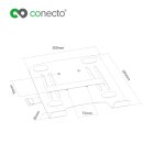 conecto® - universelle Notebookhalterung Adapter für VESA 75x75 Tischhalterungen weiß