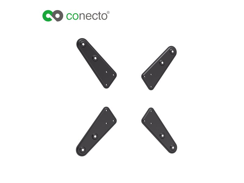 conecto® - Universeller VESA Vergrößerer für TV & Monitor Wandhalterungen (von 200x200 auf 300x200 bis 400x400) schwarz