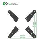 conecto® - Universeller VESA Vergrößerer für TV & Monitor Wandhalterungen (von 200x200 auf 300x200 bis 400x400) schwarz