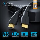sonero X-PHC010-020 Premium Zertifiziertes High Speed HDMI Kabel mit Ethernet, gegossener Designstecker, vergoldete Anschlüsse (4K UltraHD, 3D Full HD, 18Gbps Full Bandwith, HDR High Dynamic Range), 2,0m