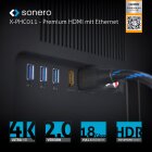 sonero X-PHC011-030 Premium Zertifiziertes High Speed HDMI Kabel mit Ethernet mit Nylongeflecht, vergoldete Anschlüsse (4K UltraHD, 3D Full HD, 18Gbps Full Bandwith, HDR High Dynamic Range), 3,0m
