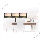 PureMounts PM-OFFICE-03 - Neigbare, drehbare und schwenkbare TV / Monitor Schreibtischhalterung für 3 Displays, Armlängen 428mm, Tragkraft 3x8kg, max. VESA 100x100, für Bildschirme von 33 bis 69cm (13-27 Zoll)