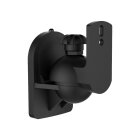 PureMounts PM-SOUND-020 - Neigbare und schwenkbare Universal Lautsprecher Wandhalterung, Wandabstand 64mm, Tragkraft 3,5kg, Farbe: schwarz, 2er Set