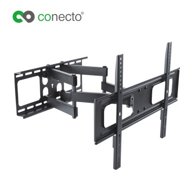 conecto CC50273 Wandhalterung für TV Geräte mit 94-178 cm (37-70 Zoll), neigbar: -20° bis 10°, schwenkbar: -60° bis 60°, Wandabstand: 64-510mm, Traglast: max. 50,0kg, VESA 600x400, schwarz