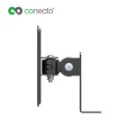 conecto CC50287 Halterung für Lautsprecher (1/4 Zoll oder Play1), neigbar: -50° bis +90°, schwenkbar: -60° bis +60°, Wandabstand: 86.5mm, Traglast: max. 2,0kg, schwarz