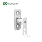 conecto CC50288 Halterung für Lautsprecher (1/4 Zoll oder Play1), neigbar: -50° bis +90°, schwenkbar: -60° bis +60°, Wandabstand: 86.5mm, Traglast: max. 2,0kg, weiß