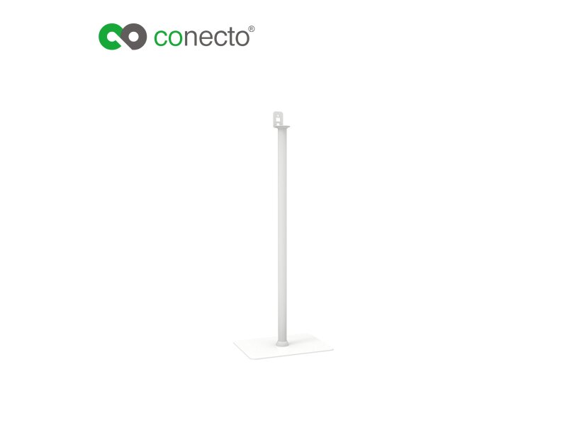 conecto CC50292 Lautsprecher-Standfuß (1/4 Zoll oder Play1), Standhöhe: 1012mm, Traglast: max. 2,0kg, Sockelmaß: 400x300mm, weiß