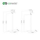 conecto CC50294 Lautsprecher-Standfuß (1/4 Zoll oder Play3), Standhöhe: 1012mm, Traglast: max. 2,6kg, Sockelmaß: 400x300mm, weiß