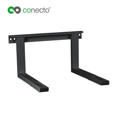conecto CC50302 Universal-/Mikrowellenhalterung für Wandmontage Längenverstellbare Ausleger (385-535mm), Auslegerbreite: 43cm, Traglast: max. 35,0kg, schwarz