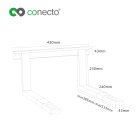 conecto CC50303 Universal-/Mikrowellenhalterung für Wandmontage Längenverstellbare Ausleger (385-535mm), Auslegerbreite: 43cm, Traglast: max. 35,0kg, silbergrau