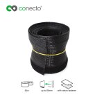 conecto CC50318 Universeller Polyester-Kabelschlauch, selbst zusammenziehend  mit Klettverschluss, Ø 85mm, Rolle 50m, schwarz