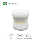 conecto CC50320 Universeller Polyester-Kabelschlauch, selbst zusammenziehend  mit Klettverschluss, Ø 85mm, Rolle 50m, weiß