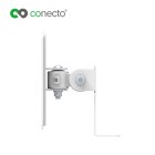 conecto CC50288 Halterung für Lautsprecher 2er-Set (1/4 Zoll oder Play1), neigbar: -50° bis +90°, schwenkbar: -60° bis +60°, Wandabstand: 86.5mm, Traglast: max. 2,0kg, weiß
