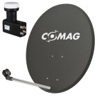 COMAG Antennen-Set 80cm Anthrazit Sat-Anlage Quad (inkl. Ankaro Quad LNB)