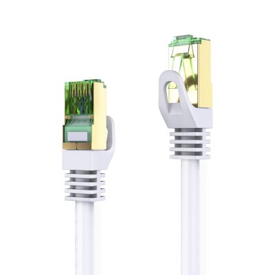 conecto CC50440 RJ45 Ethernet-Netzwerkkabel (S/FTP, PIMF, CU AWG26/7), mit Cat7 Rohkabel 1,00m weiß