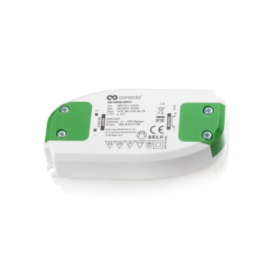 conecto LED Netzteil Transformator - 12 Volt LED-Trafo für LED Leuchtmittel und Lampen 8 Watt