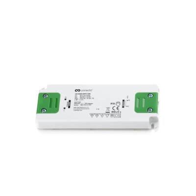 conecto LED Netzteil Transformator - 12 Volt LED-Trafo für LED Leuchtmittel und Lampen 12 Watt - Slimline (Steckeranschluss direkt)
