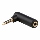 adaptare 10122 Winkel-Adapter 3,5mm Klinkenstecker (4-polig) auf Klinkenkupplung (4-polig), vergoldet, schwarz