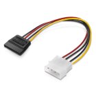 adaptare 34001 15 cm Adapter-Kabel 4-pin Molex auf 15-pin SATA-Stecker schwarz