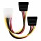 adaptare 34002 15 cm Adapter-Kabel 4-pin Molex auf 2-mal 15-pin SATA-Stecker schwarz