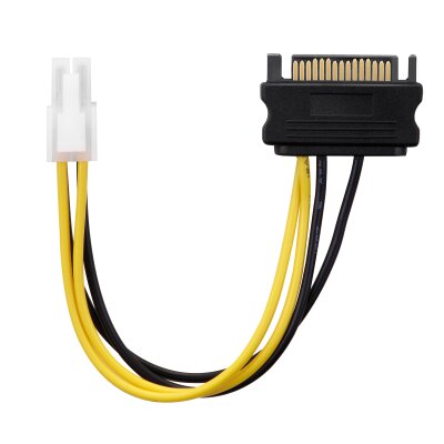 adaptare 34110 Netzteil-Adapter-Kabel 15-polig SATA-Anschluss auf 4-polig ATX12V P4-Stecker schwarz