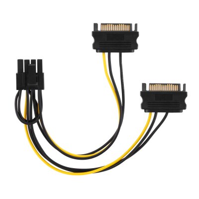 adaptare 35109 Grafikkarten-Stromkabel 2-mal SATA-Strom > PCIe 6+2-pin