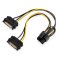 adaptare 35109 Grafikkarten-Stromkabel 2-mal SATA-Strom > PCIe 6+2-pin