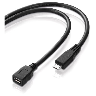 adaptare 40126 1,2 m Kabel Micro-USB 2.0-Stecker + -Buchse Typ B 5-adrige Verlängerung für OTG, MHL