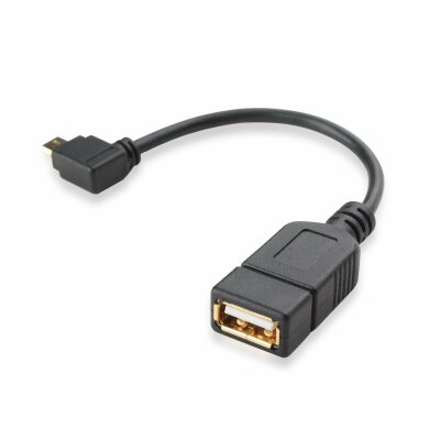adaptare 40223 USB-OTG Adapter-Kabel Vergoldete Kontakte Micro-USB 2.0-Winkel-Stecker USB-Buchse Typ A für Speicher-Stick und andere Geräte