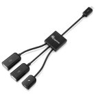 adaptare 40237 USB-OTG Adapter-Kabel zweifacher Hub Micro-USB-Stecker USB-Buchse Typ A + Strom-Anschluss für 2 Geräte