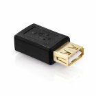 adaptare 41001 USB 2.0-Adapter Mini-Buchse auf Buchse Typ A vergoldete Kontakte schwarz