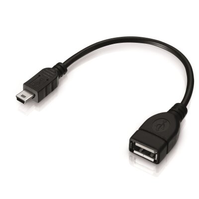 adaptare 41008 USB-OTG Adapter-Kabel Mini-USB-Stecker USB-Buchse Typ A für Autoradio, Navi usw.