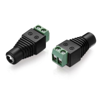 adaptare Adapter DC-Hohlstecker-Buchse 5,5 x 2,5 mm / zweipoliger Terminal-Block, 1 Stück, 93520